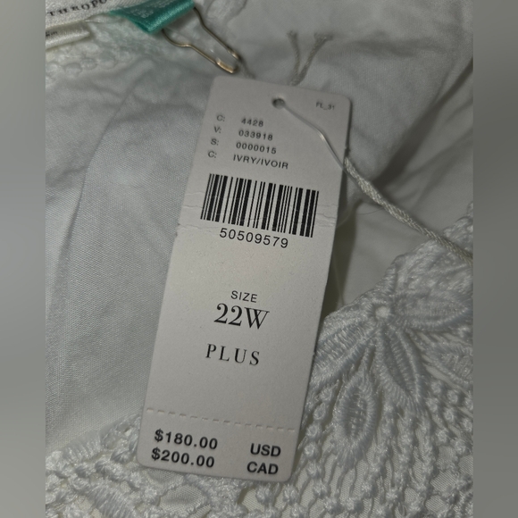 Anthropologie Plus Ivory White Elegant Lace Dress NWT - Picture 6 of 15